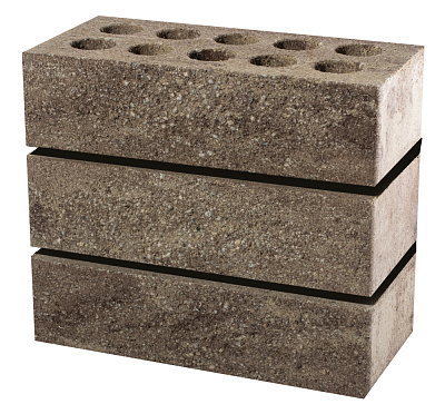 Картинка Кирпич - Гиперпрессованный кирпич Облицовочный одинарный крафт : М-200 размером 120x250x65. Цвет , производство ЛИТОС 